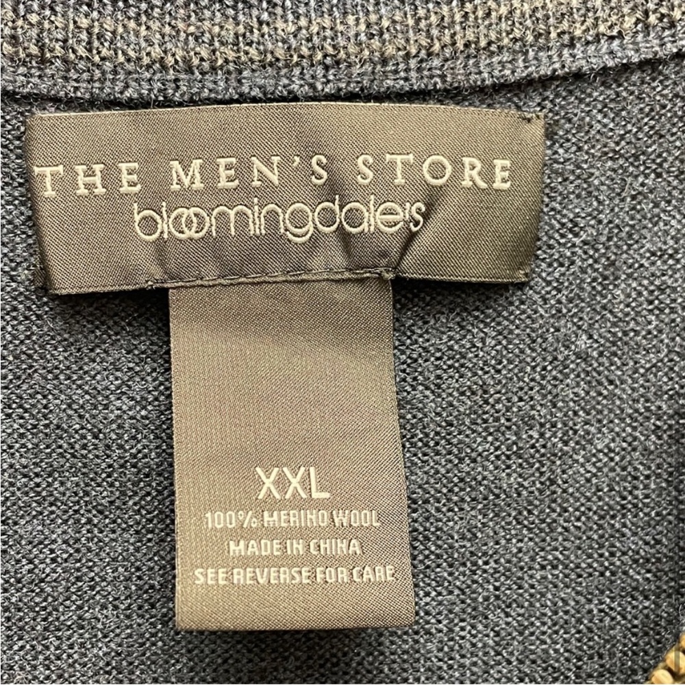 Bloomingdale’s The Men’s Store 100% Merino wool quarter zip long sleeve classic - Picture 4 of 9